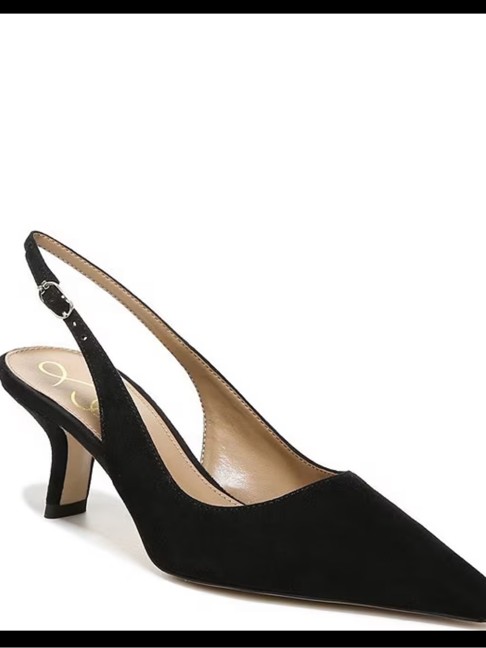 Sam Edelman Black Bianka Suede Pointed Toe Slingback Pumps